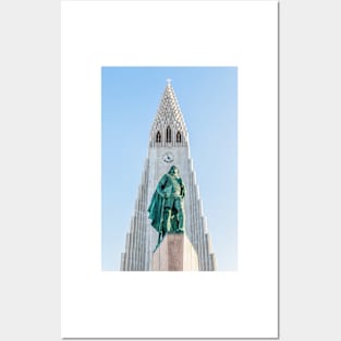 Statue of explorer Leif Erikson Posters and Art